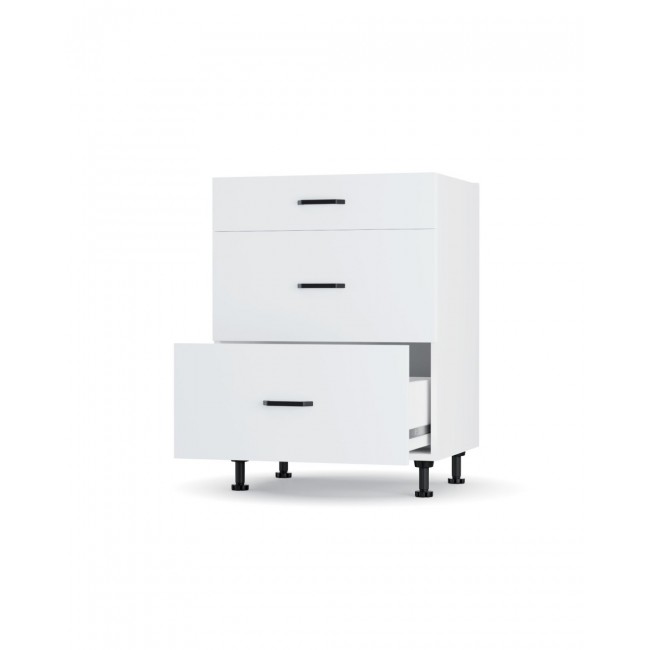 Ντουλάπι/συρταριέρα κουζίνας "MODEST" σε λευκό χρώμα 60x48x82