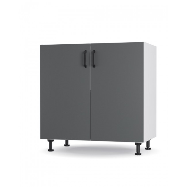 Κάτω ντουλάπι κουζίνας "MODEST" σε ανθρακί χρώμα 80x48x82