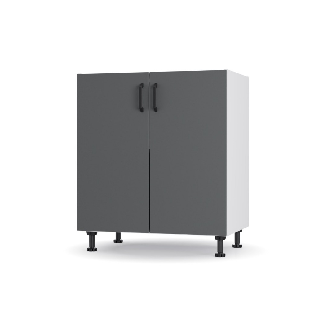 Κάτω ντουλάπι κουζίνας "MODEST" σε ανθρακί χρώμα 70x48x82