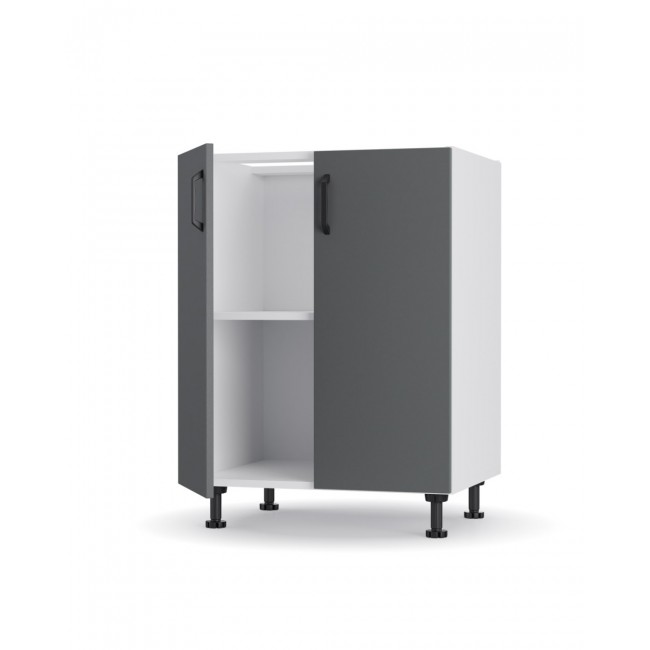 Κάτω ντουλάπι κουζίνας "MODEST" σε ανθρακί χρώμα 60x48x82