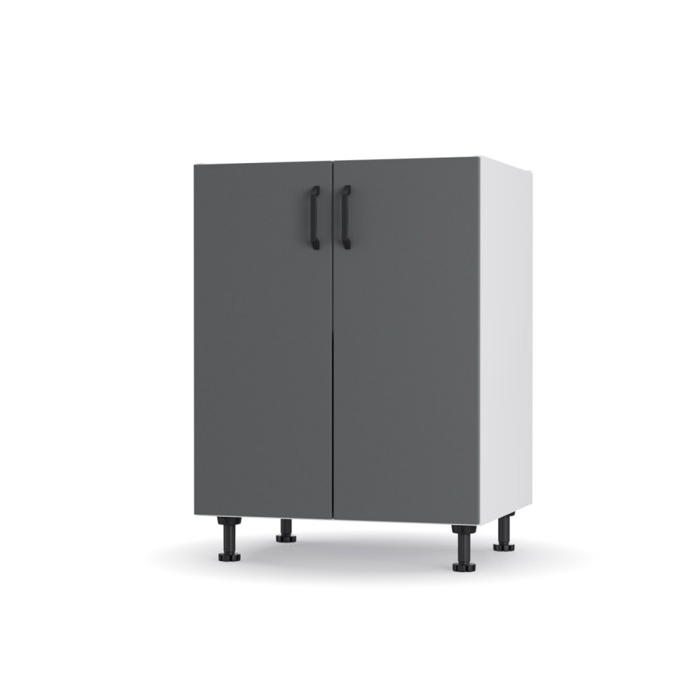 Κάτω ντουλάπι κουζίνας "MODEST" σε ανθρακί χρώμα 60x48x82