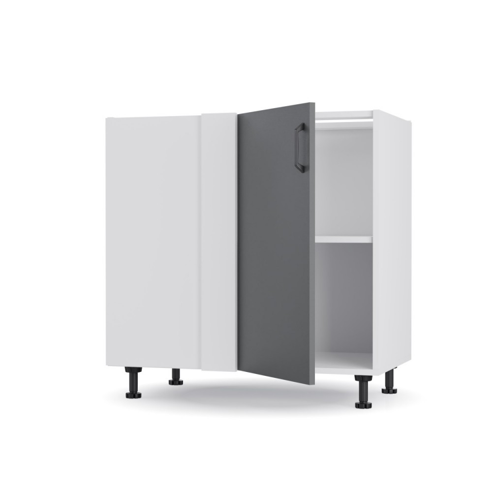 Κάτω γωνιακό ντουλάπι  "MODEST" σε ανθρακί χρώμα 80x48x82