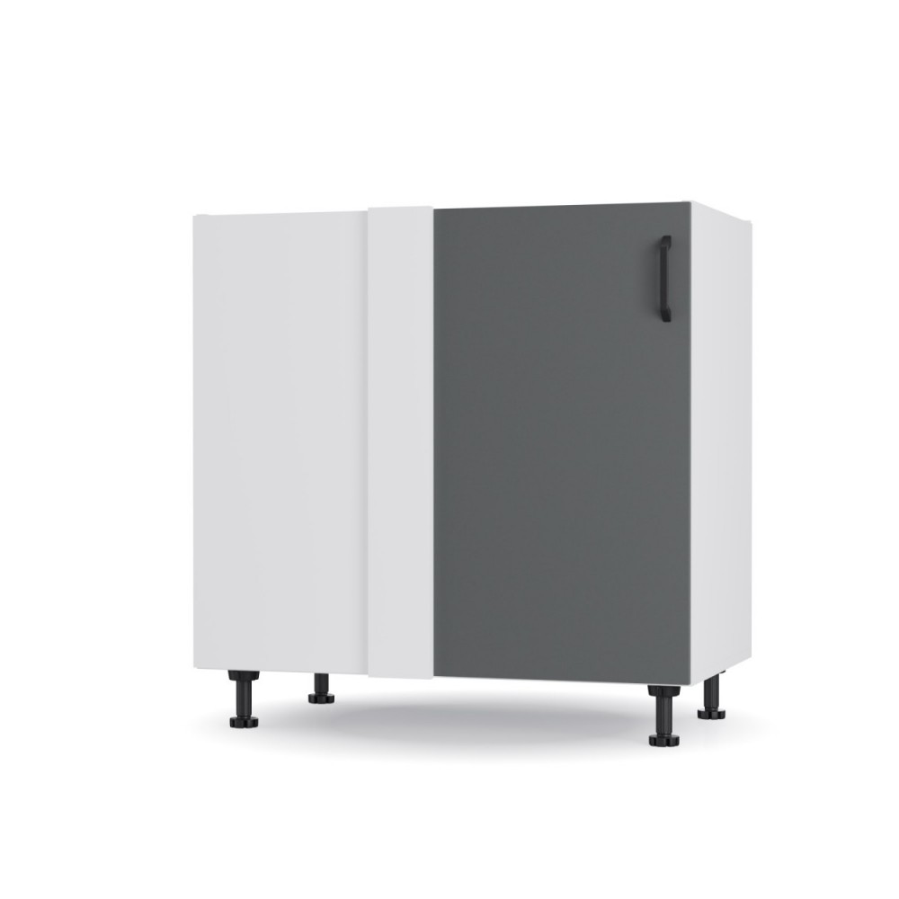 Κάτω γωνιακό ντουλάπι  "MODEST" σε ανθρακί χρώμα 80x48x82