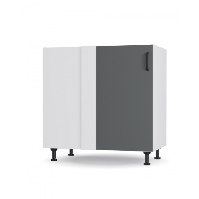 Κάτω γωνιακό ντουλάπι  "MODEST" σε ανθρακί χρώμα 80x48x82