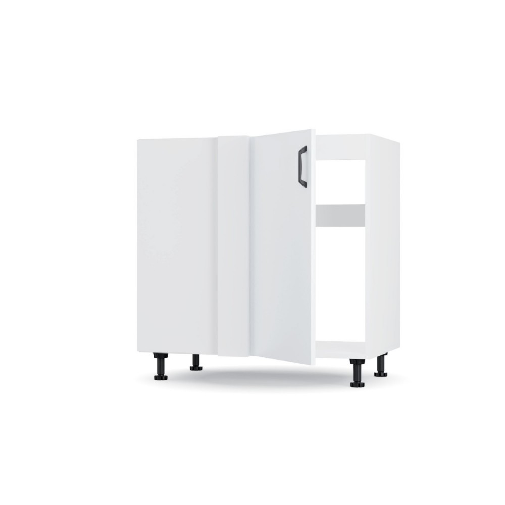 Κάτω γωνιακό ντουλάπι  "MODEST" σε λευκό χρώμα 80x48x82