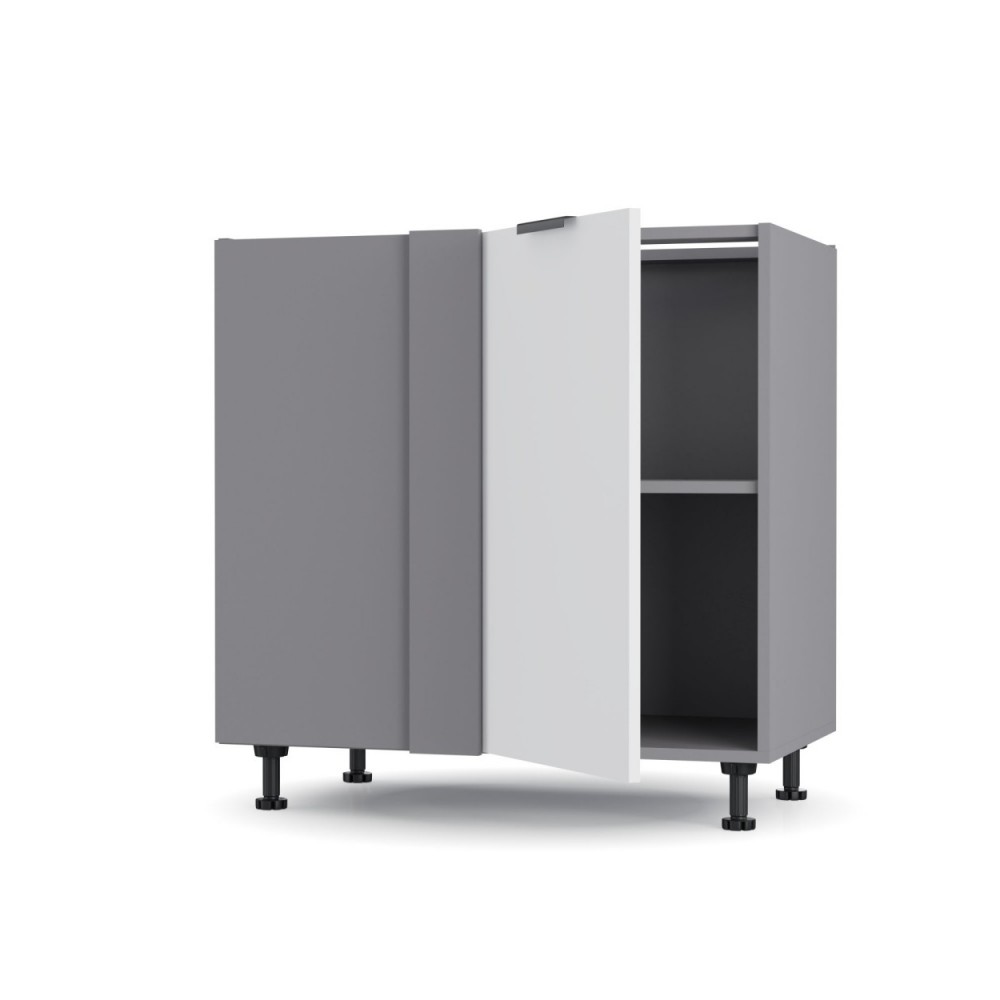 Κάτω γωνιακό ντουλάπι "CRAFT" σε λευκό χρώμα 80x48x82