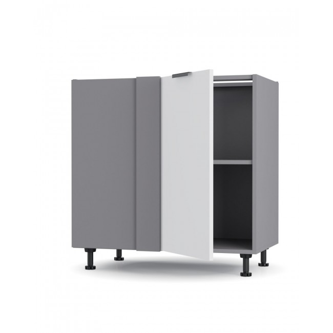 Κάτω γωνιακό ντουλάπι "CRAFT" σε λευκό χρώμα 80x48x82