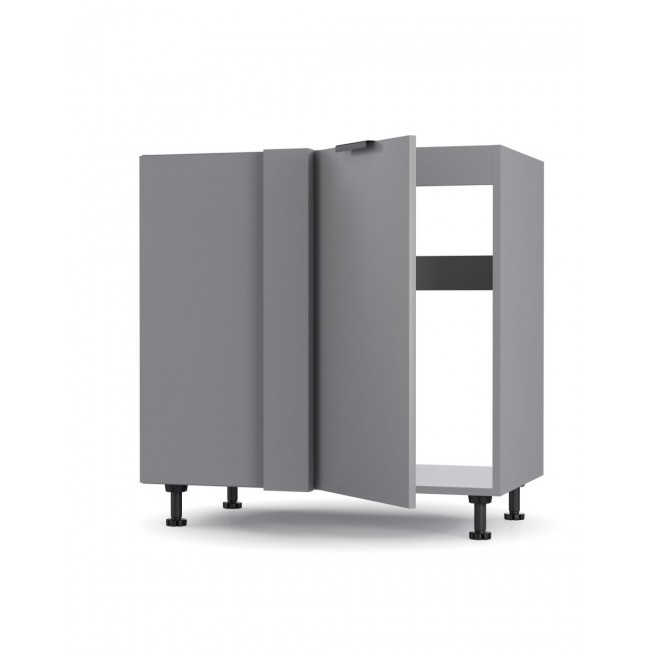 Κάτω γωνιακό ντουλάπι "CRAFT" σε χρώμα γραφίτη 80x48x82