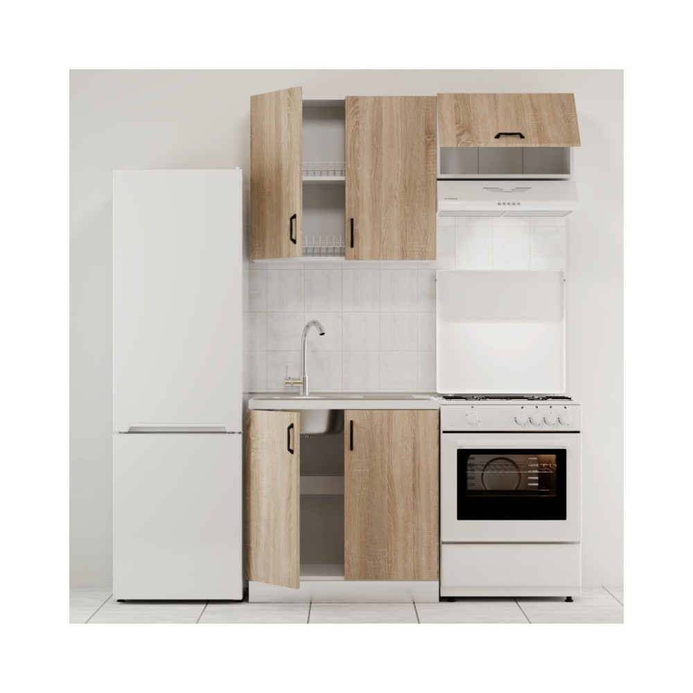 Κουζίνα "MODEST" 3τμχ σε χρώμα σονόμα (140/80)x(30/48)