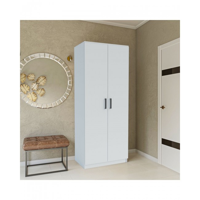 Ντουλάπα "SIMPLE" δίφυλλη σε χρώμα λευκό 80x52x205