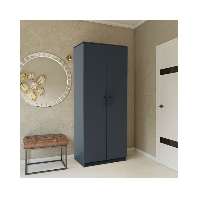 Ντουλάπα "SIMPLE" δίφυλλη σε χρώμα γραφίτη 80x52x205