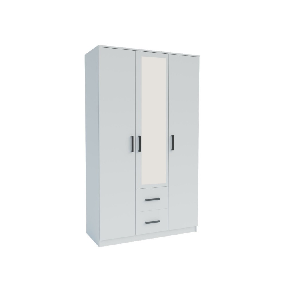 Ντουλάπα "SIMPLE" τρίφυλλη σε χρώμα λευκό 120x52x205