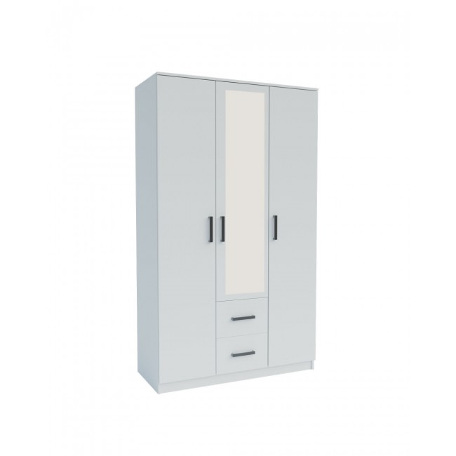 Ντουλάπα "SIMPLE" τρίφυλλη σε χρώμα λευκό 120x52x205