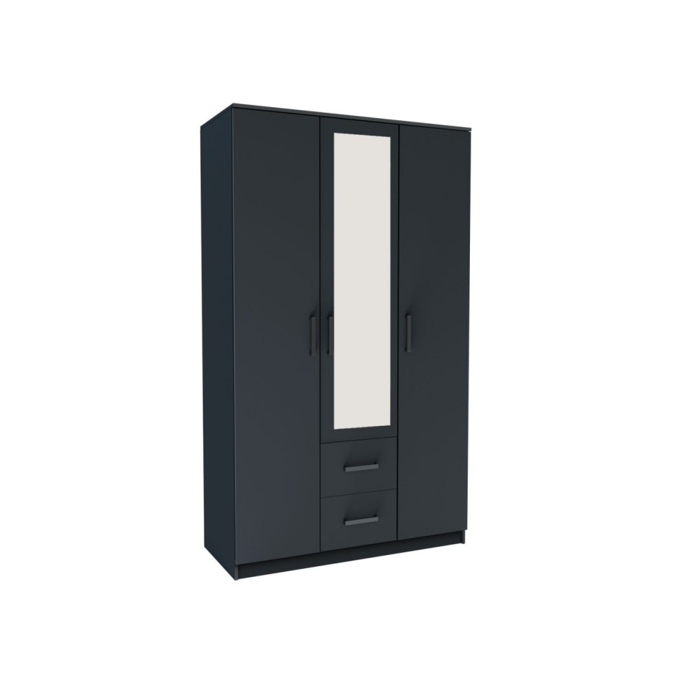 Ντουλάπα "SIMPLE" τρίφυλλη σε χρώμα γραφίτη 120x52x205