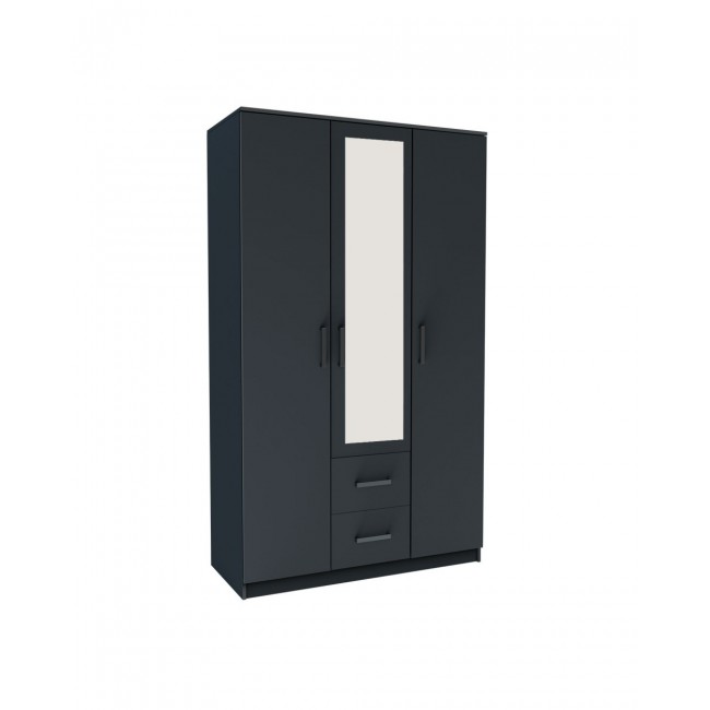 Ντουλάπα "SIMPLE" τρίφυλλη σε χρώμα γραφίτη 120x52x205