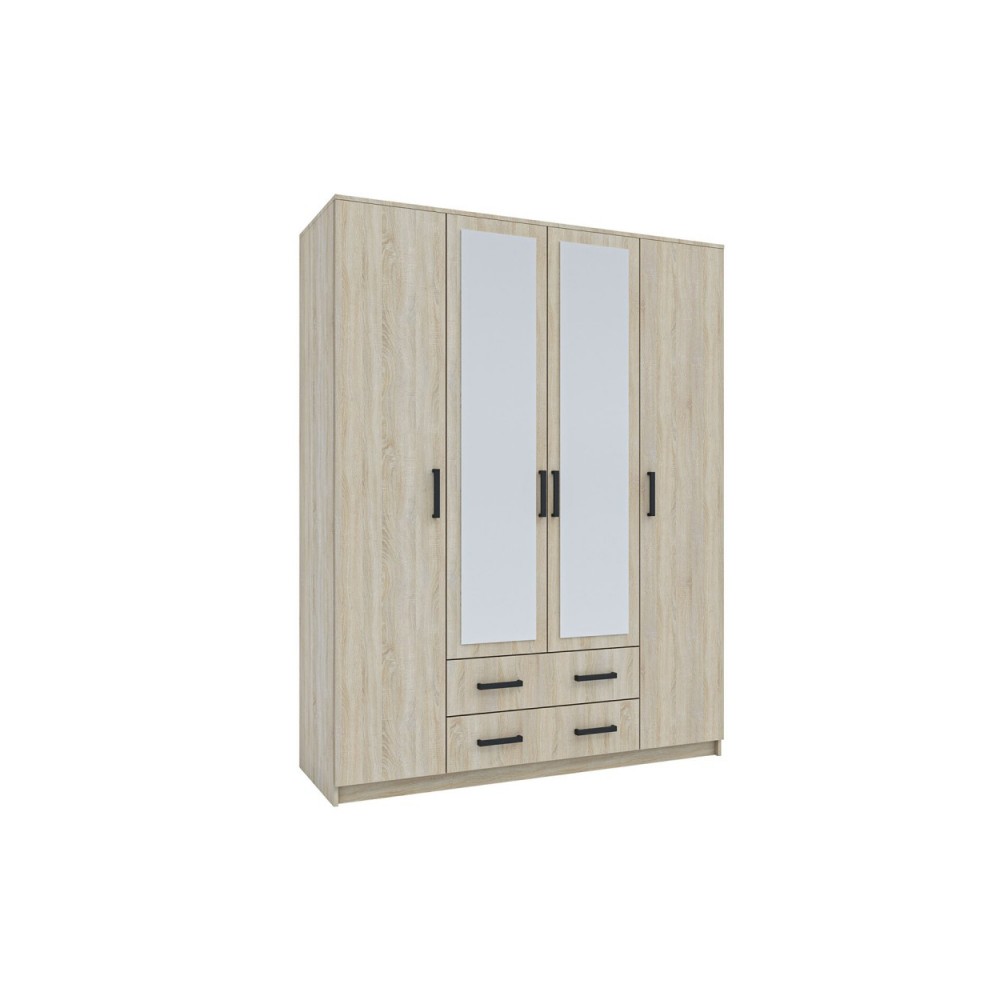 Ντουλάπα "SIMPLE" τετράφυλλη σε χρώμα σονόμα 160x52x205