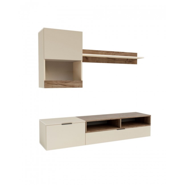 Σύνθεση τηλεόρασης "MOROCCO" σε χρώμα μπεζ/σκούρο δρυς 175x39x113.5