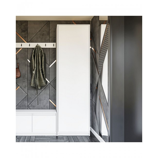 Ντουλάπα μονόφυλλη "SARA" σε λευκό χρώμα 60x33x205