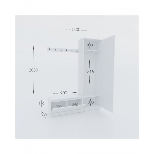 Σετ εισόδου "SARA" σε χρώμα λευκό 150x33x205