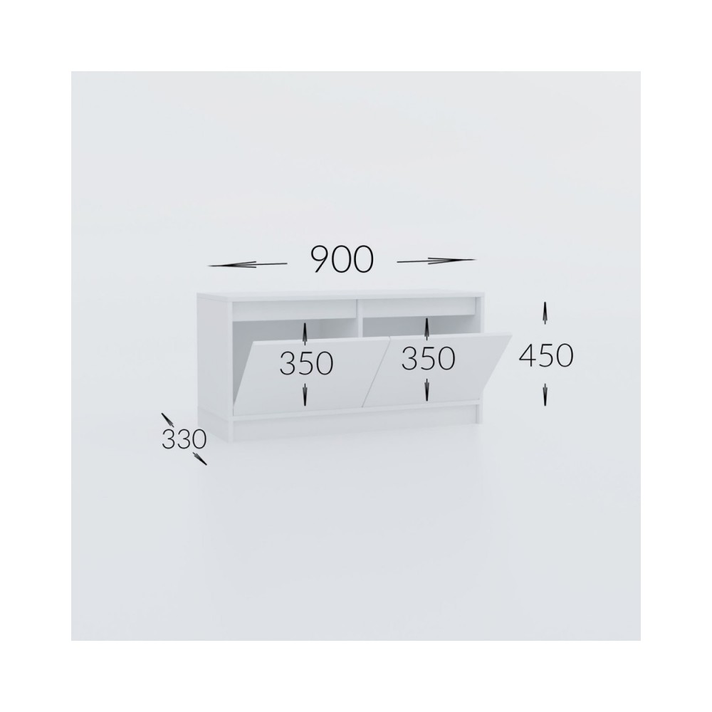 Παπουτσοθήκη "SARA" σε λευκό χρώμα 90x33x45