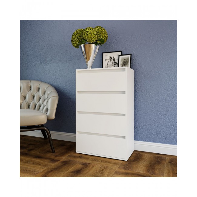 Συρταριερα "IDEA" με τέσσερα συρτάρια σε λευκό χρώμα 60x42x100