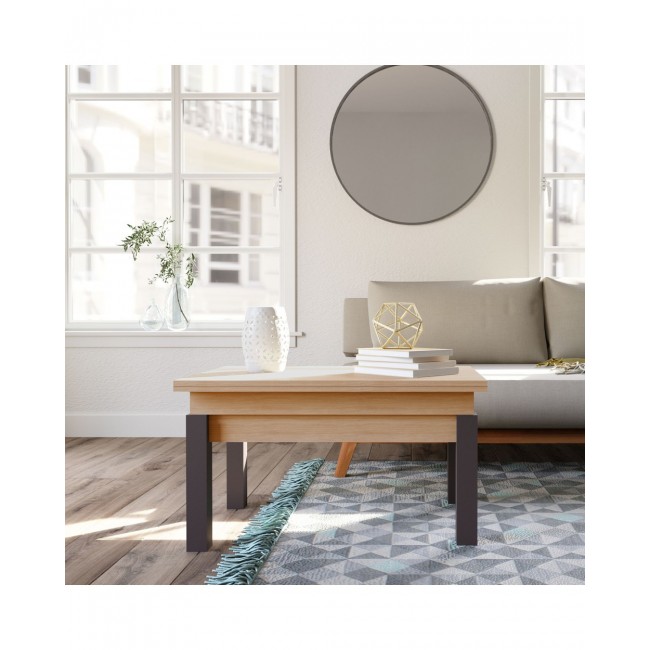 Τραπέζι σαλονιού "TRANSFORMER" επεκτείνομενο σε χρώμα χρυσό δρυς 90x60x50