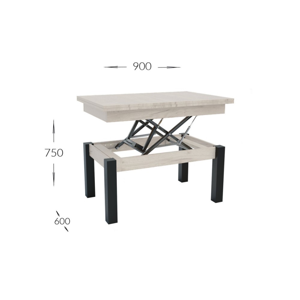 Τραπέζι σαλονιού "TRANSFORMER" επεκτείνομενο σε χρώμα λευκό 90x60x50