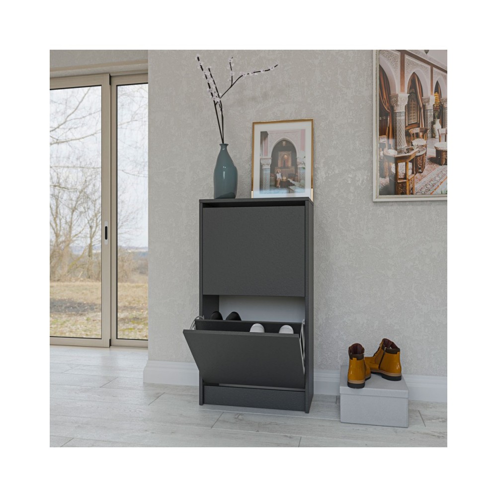 Παπουτσοθήκη "ROLF" σε χρώμα γραφίτη 50x28x94