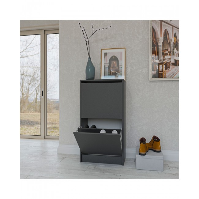 Παπουτσοθήκη "ROLF" σε χρώμα γραφίτη 50x28x94
