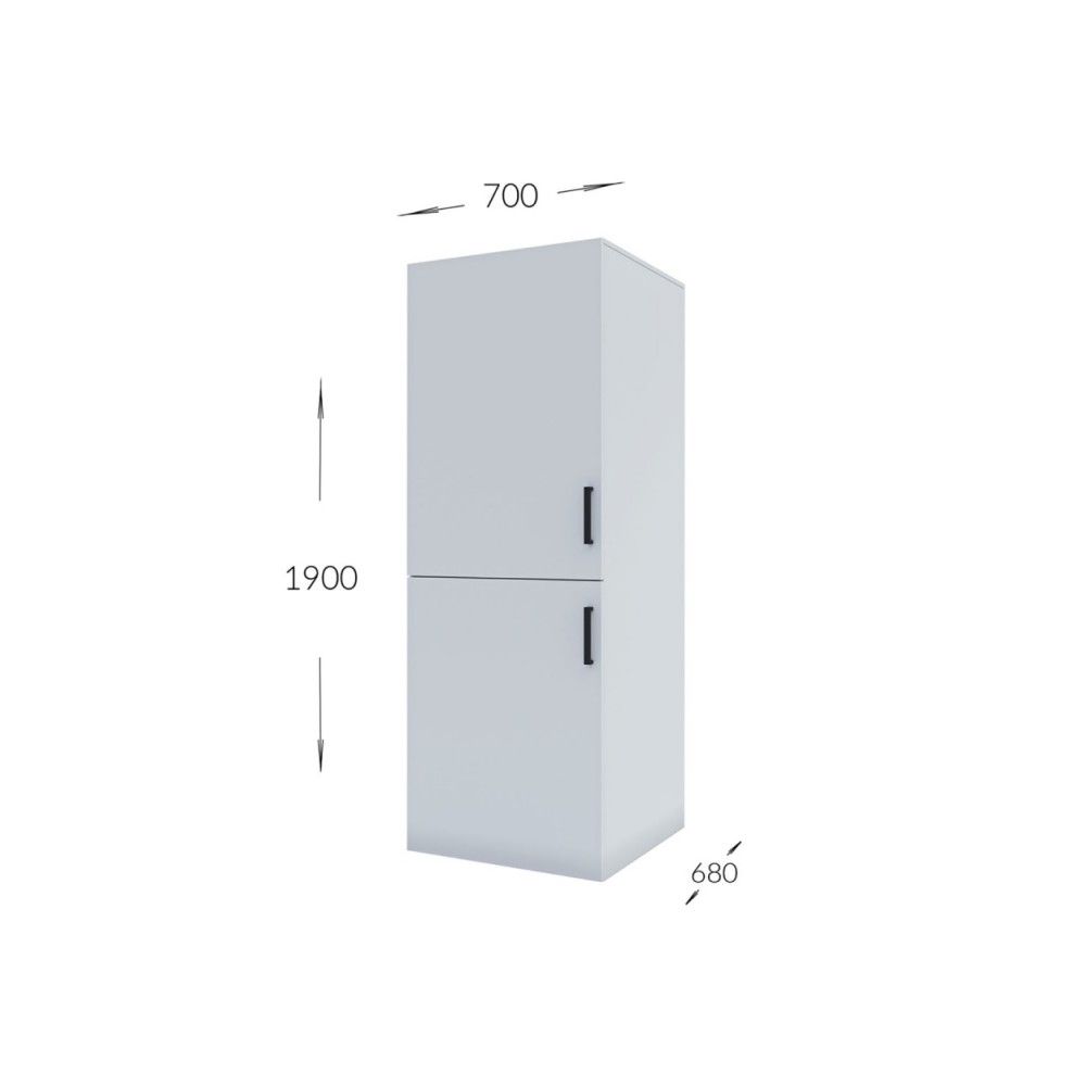 Ντουλάπι μπάνιου για πλυντήριο "Laundry" σε χρώμα λευκό 70x68x190