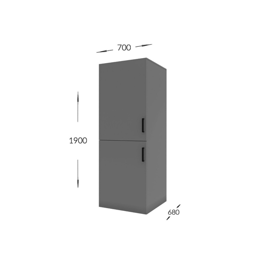 Ντουλάπι μπάνιου για πλυντήριο "Laundry" σε χρώμα γραφίτη 70x68x190