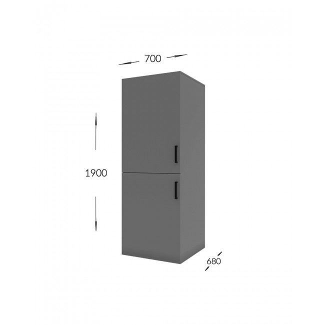 Ντουλάπι μπάνιου για πλυντήριο "Laundry" σε χρώμα γραφίτη 70x68x190