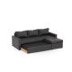 Γωνιακός καναπές-κρεβάτι " CONCEPT" με αναστρέψιμη γωνία σε ανθρακί χρώμα 218x153x80
