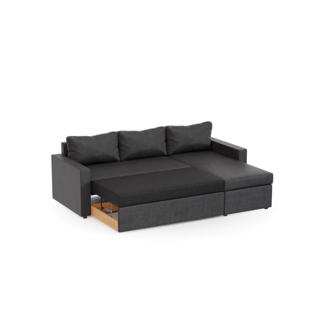 Γωνιακός καναπές-κρεβάτι " CONCEPT" με αναστρέψιμη γωνία σε ανθρακί χρώμα 218x153x80