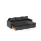 Γωνιακός καναπές-κρεβάτι " CONCEPT" με αναστρέψιμη γωνία σε ανθρακί χρώμα 218x153x80
