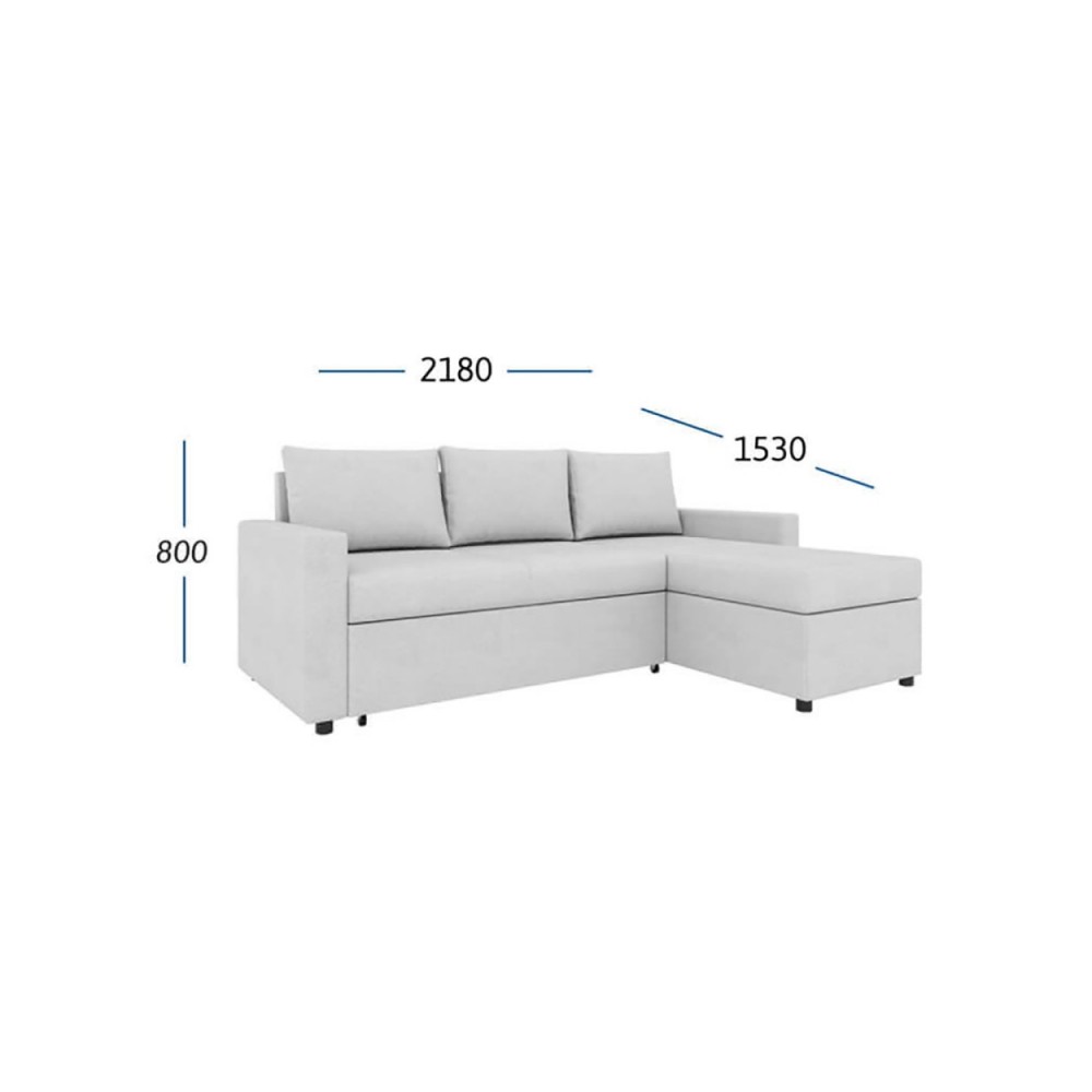 Γωνιακός καναπές-κρεβάτι " CONCEPT" με αναστρέψιμη γωνία σε μπεζ χρώμα 218x153x80