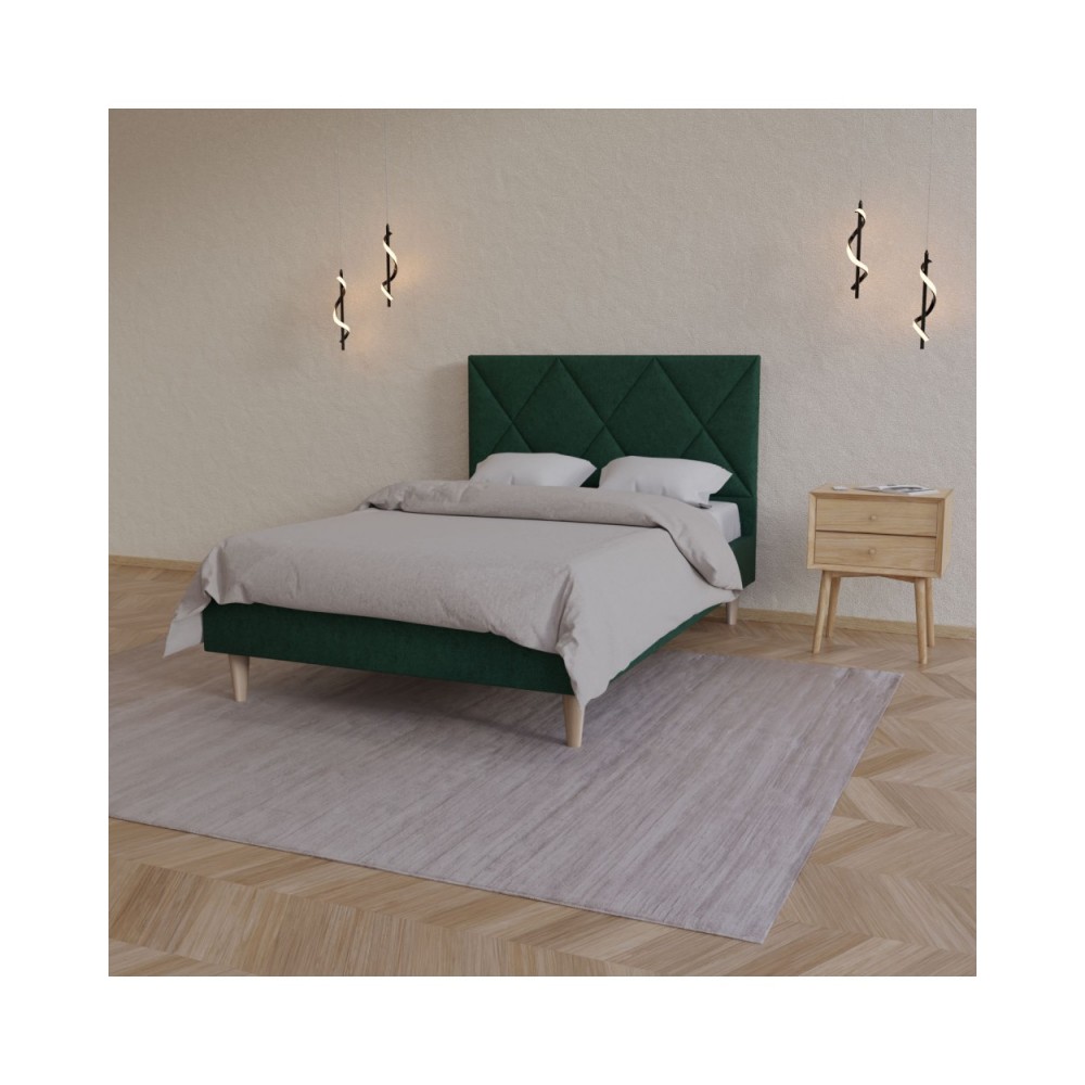 Κρεβάτι "FORTUNA" από ύφασμα σε κυπαρισσί χρώμα 146x209x107