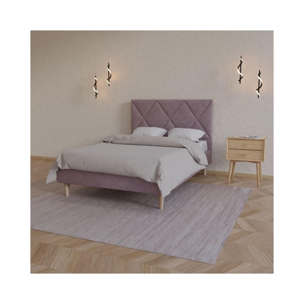 Κρεβάτι "FORTUNA" από ύφασμα σε χρώμα σάπιο μήλο 146x209x107