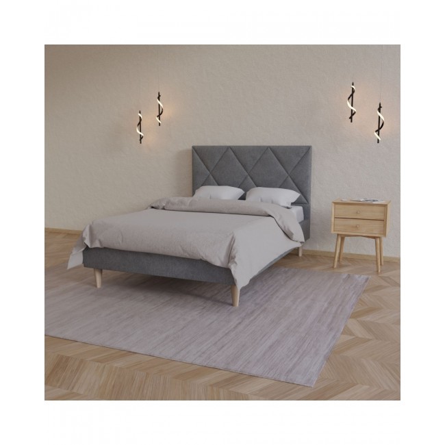 Κρεβάτι "FORTUNA" από ύφασμα σε γκρι χρώμα 146x209x107