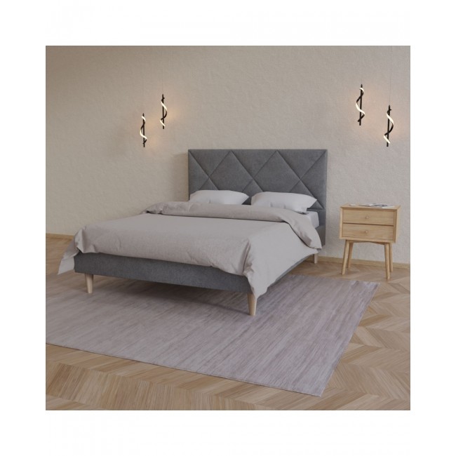 Κρεβάτι "FORTUNA" από ύφασμα σε γκρι χρώμα 166x209x107