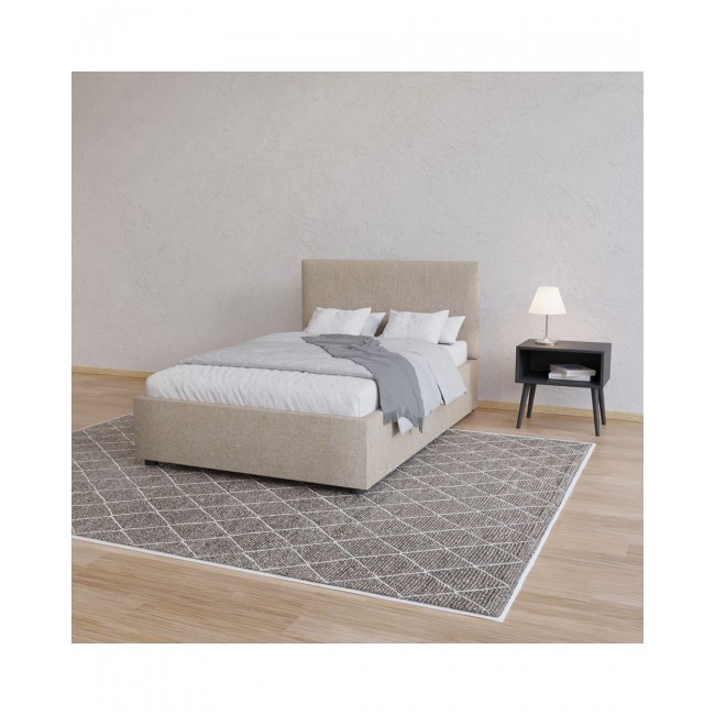 Κρεβάτι "BILLY" από ύφασμα σε μπεζ χρώμα 133x217x102