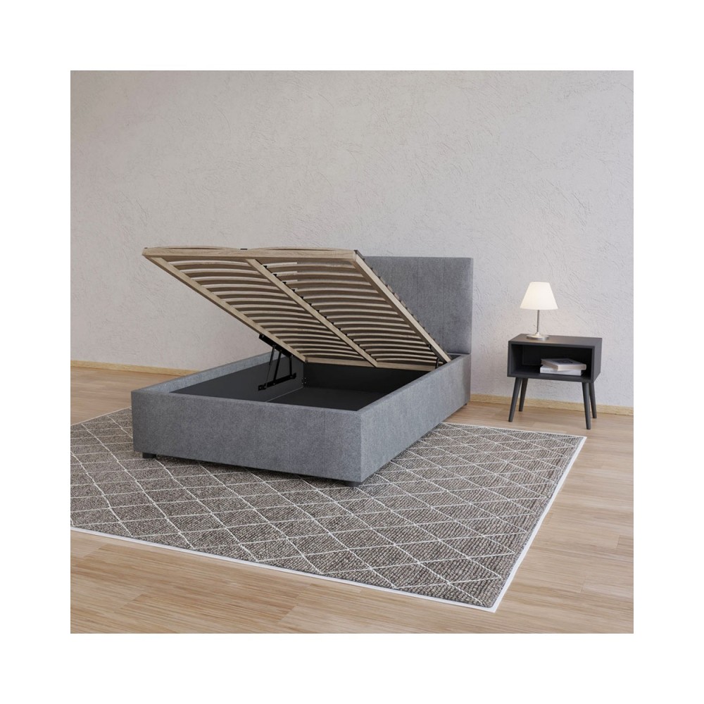 Κρεβάτι "BILLY" από ύφασμα σε γκρι χρώμα 133x217x102