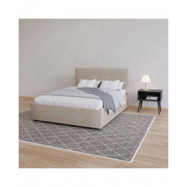 Κρεβάτι "BILLY" από ύφασμα σε μπεζ χρώμα 153x217x102