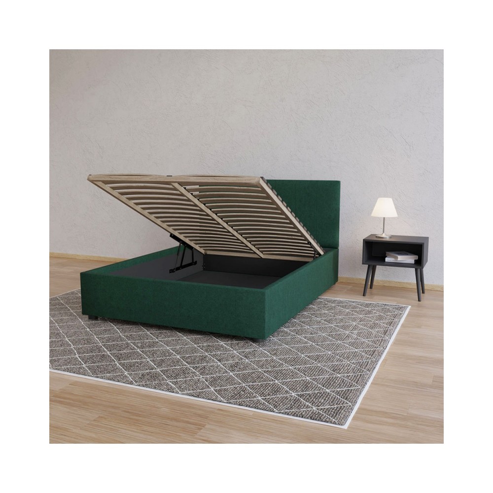 Κρεβάτι "BILLY" από ύφασμα σε κυπαρισσί χρώμα 153x217x102