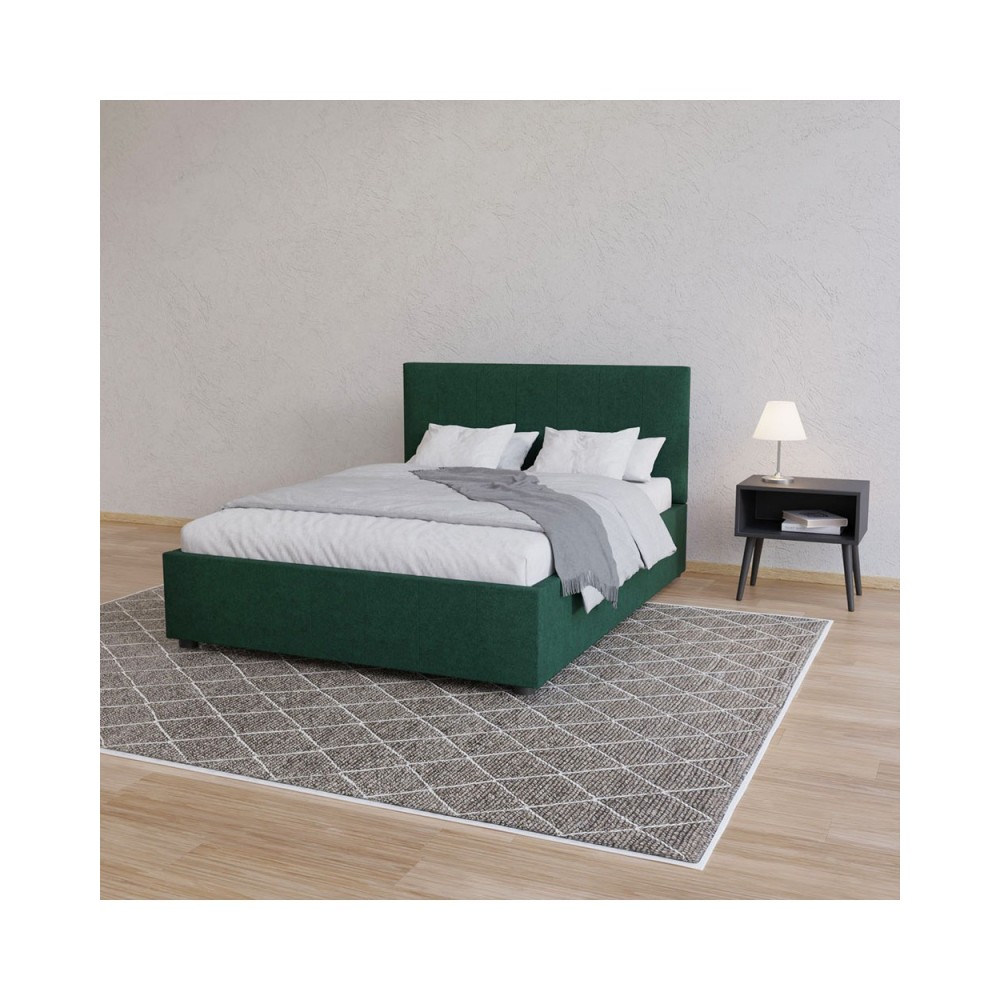 Κρεβάτι "BILLY" από ύφασμα σε κυπαρισσί χρώμα 153x217x102