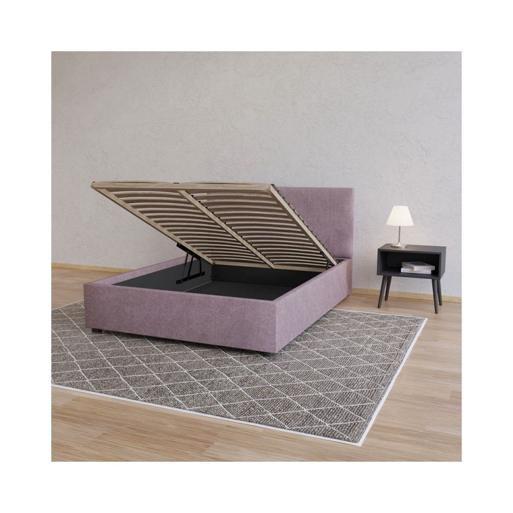 Κρεβάτι "BILLY" από ύφασμα σε χρώμα σάπιο μήλο 153x217x102
