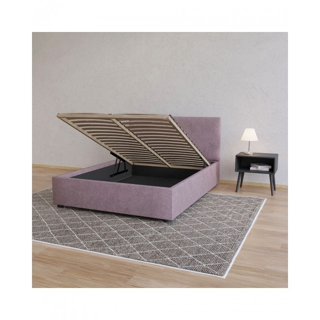 Κρεβάτι "BILLY" από ύφασμα σε χρώμα σάπιο μήλο 153x217x102