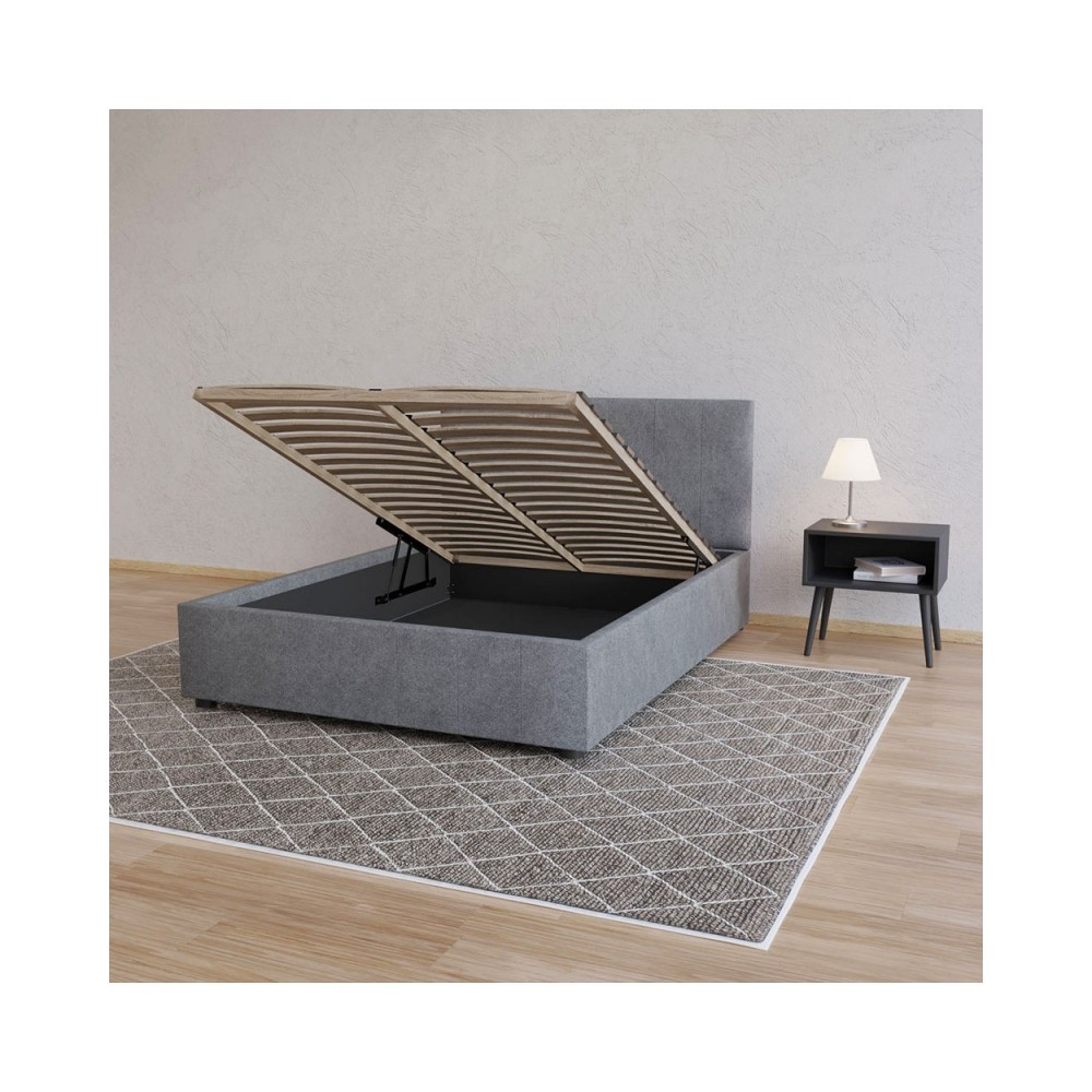Κρεβάτι "BILLY" από ύφασμα σε γκρι χρώμα 153x217x102