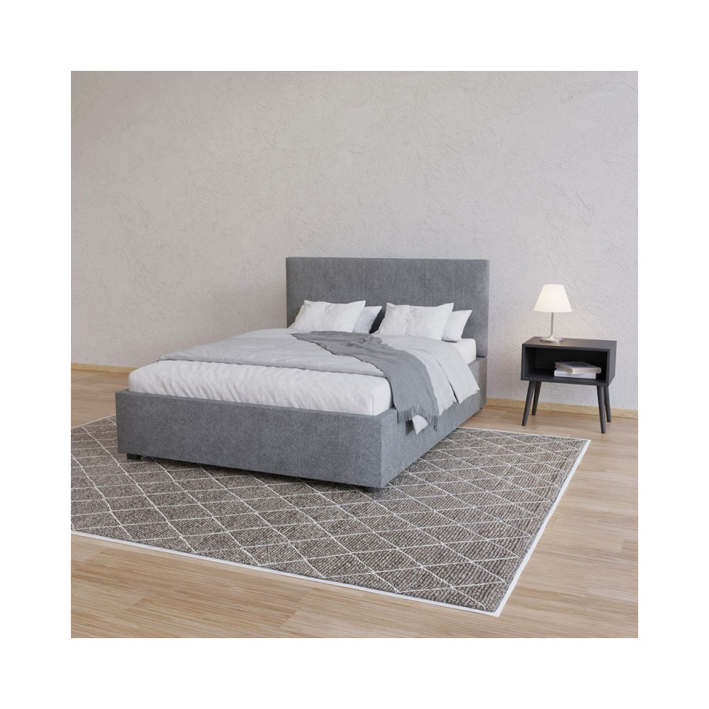 Κρεβάτι "BILLY" από ύφασμα σε γκρι χρώμα 153x217x102