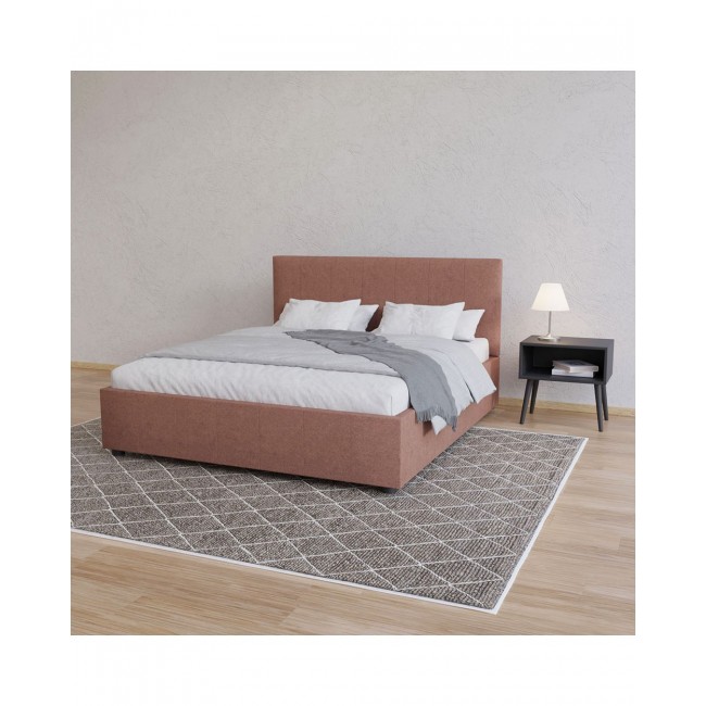 Κρεβάτι "BILLY" από ύφασμα σε χρώμα τερακότα 173x217x102
